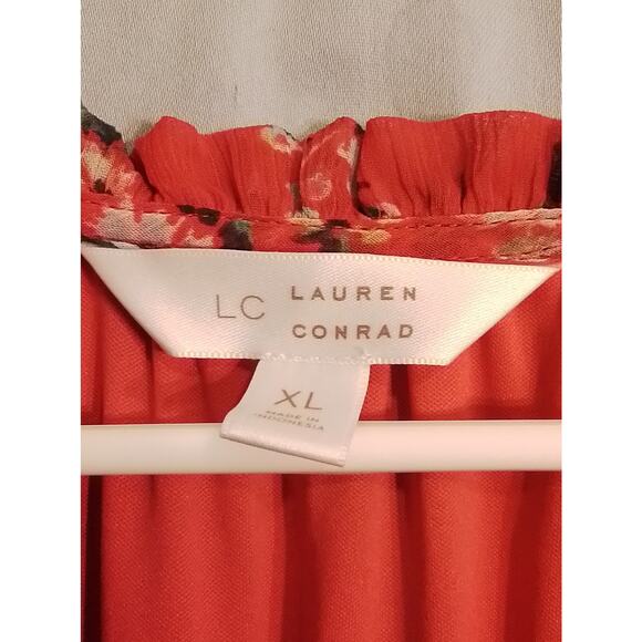 Copied - Lauren Conrad Red Floral Summer Dress - Picture 5 of 5